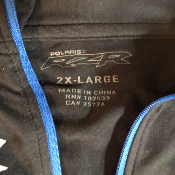 black and blue Polaris RZR quarter-zip tech hoodie lightweight polyester - Picture 5 of 9